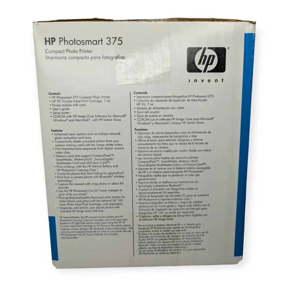 HP Photosmart 375 Compact Portable Photo Printer 4